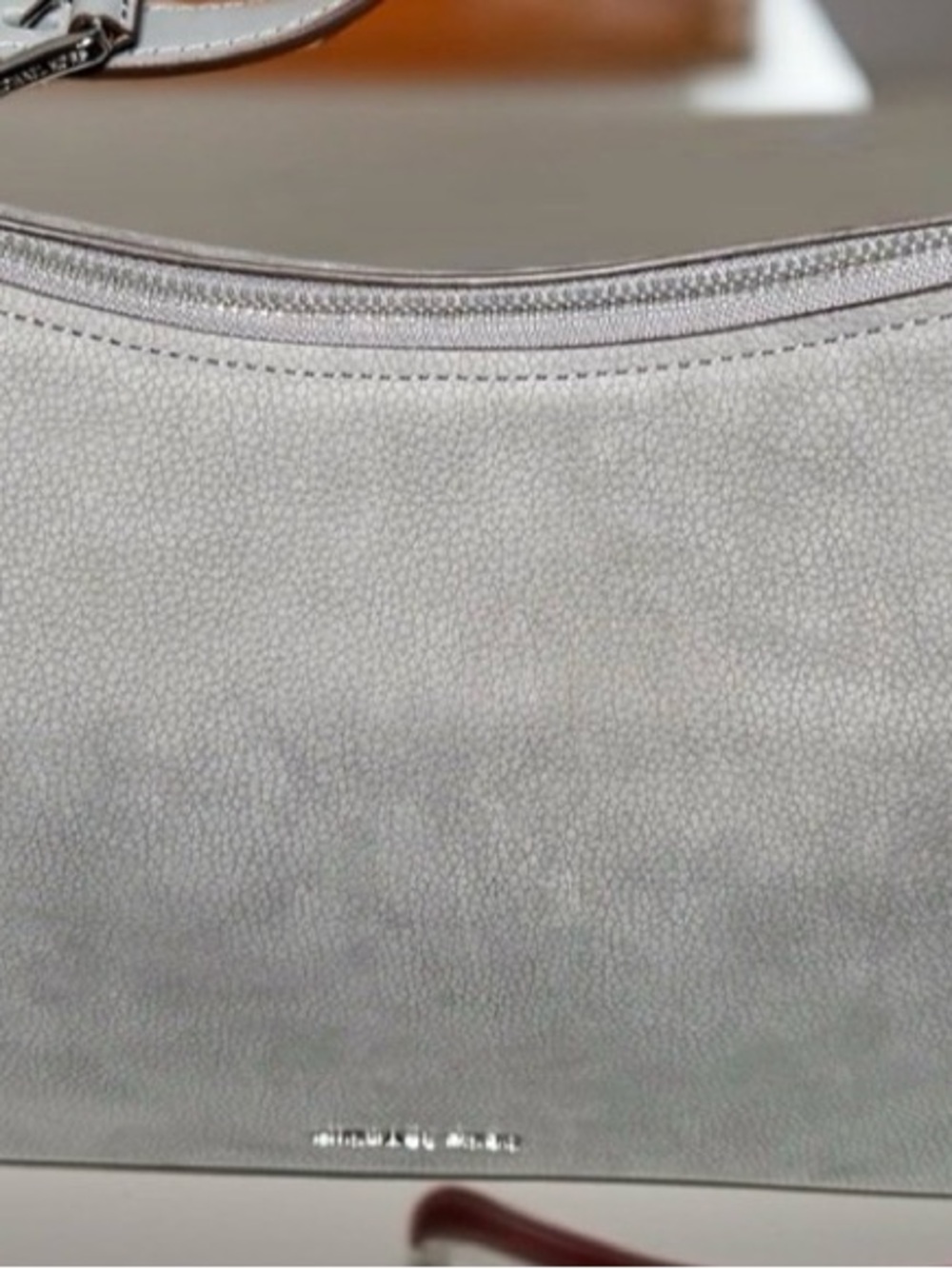 Michael Kors Gray Nolita Shoulder Bag with MK Charm - Picture 4 of 12